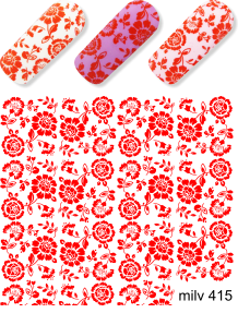 Дизайн ногтей узоры milv 415 красный