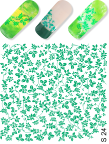 Дизайн ногтей узоры S 24 зеленый